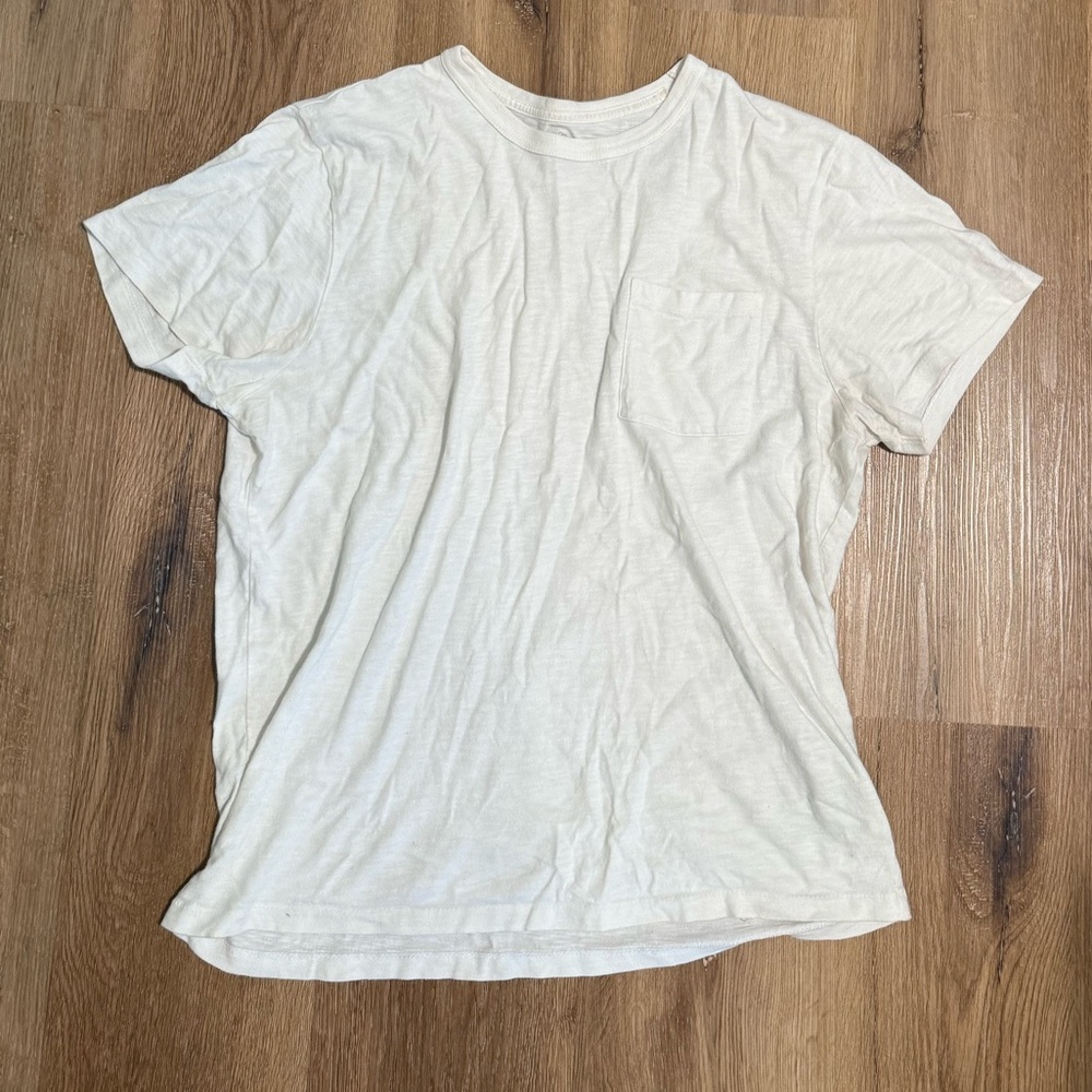J. Crew Classic White Garment-Dyed Tee